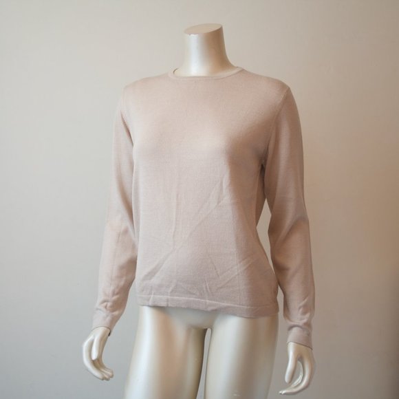 Classe Cream 100% Merino Wool Cream Sweater Natural Fiber - S - Picture 1 of 5
